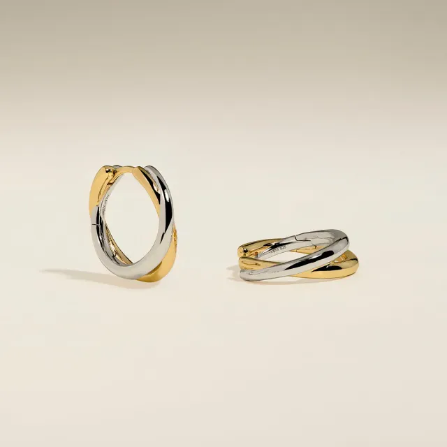 Astrid & Miyu Crossover Illusion Hoops boucles bicolore