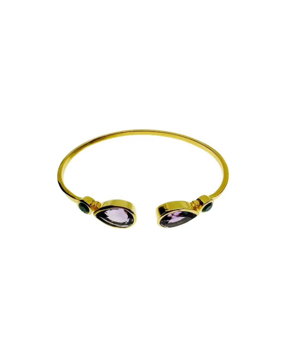 Le Fourbi de Capucine N106 bracelet laiton doré améthyste