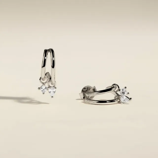Astrid & Miyu Celestial créoles argent cristal