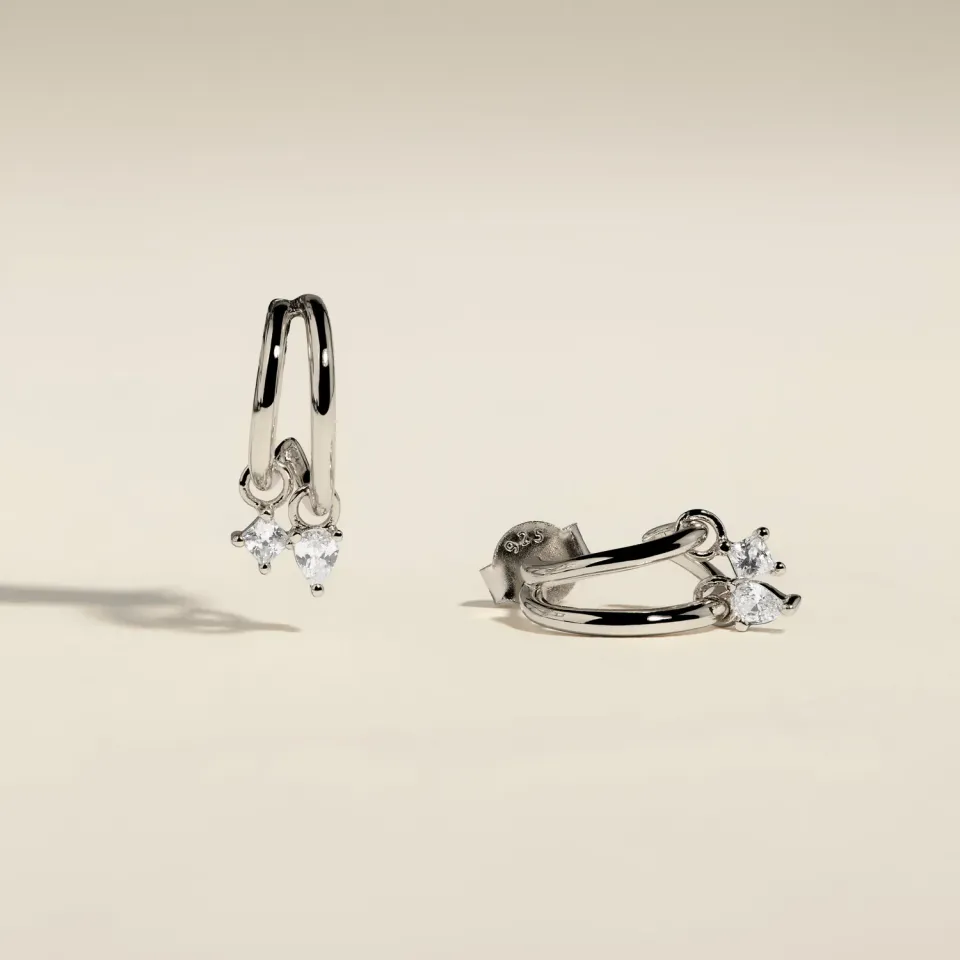 Astrid & Miyu Celestial créoles argent cristal