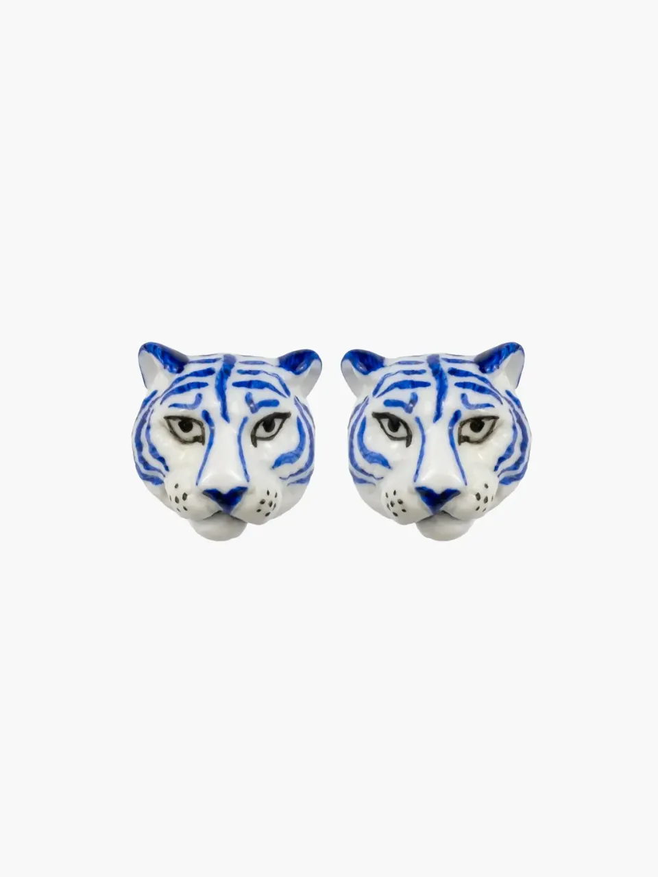Nach Bijoux tigre bleu boucles d'oreilles puces porcelaine