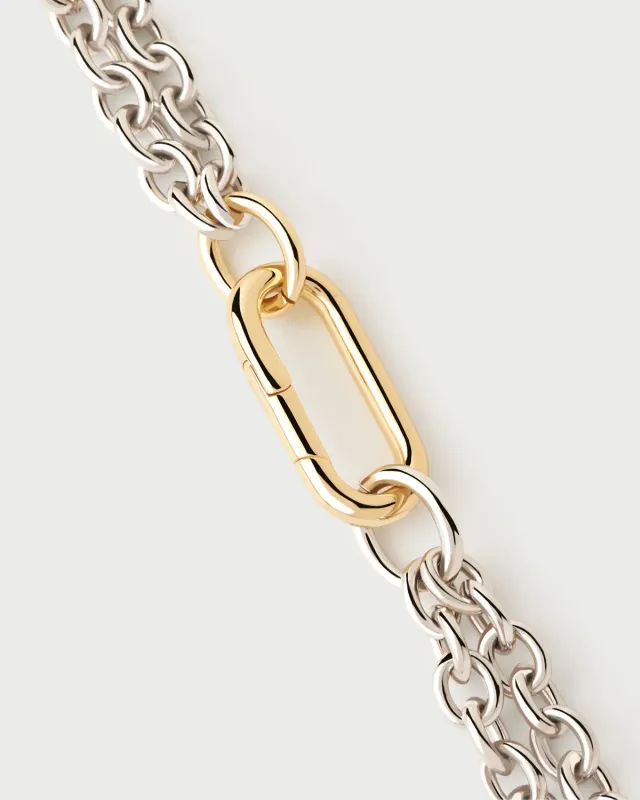 PDPAOLA Double Beat collier chaîne argenté 51 cm