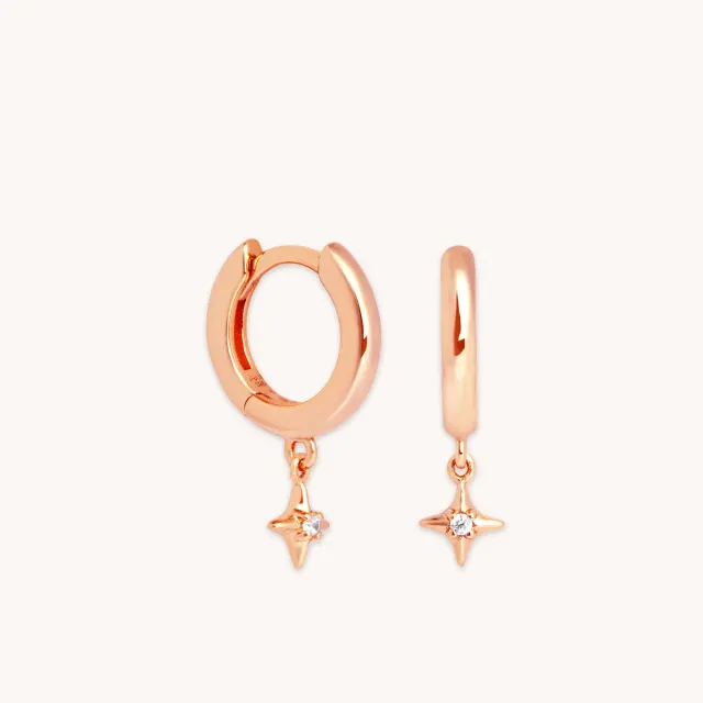 Astrid & Miyu Cosmic Star Charm créoles or rose