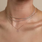 Astrid & Miyu D Initial Pavé collier doré lettre D