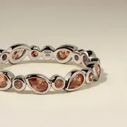 Astrid & Miyu Sunset Pear Band bague argent pierre poire