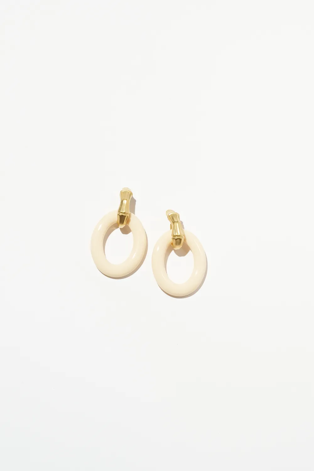 Philippe Ferrandis Bambou boucles d'oreilles percées dorées