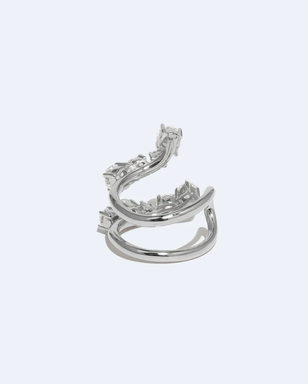 Completedworks Myth bague ouverte zircon argent taille L