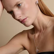Astrid & Miyu Blue Lace Agate collier argent agate
