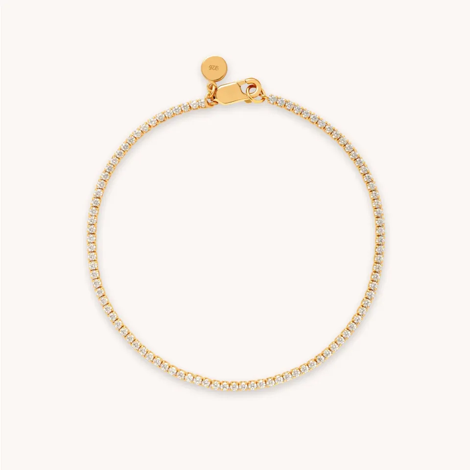 Astrid & Miyu Tennis Chain bracelet doré éclat soirée