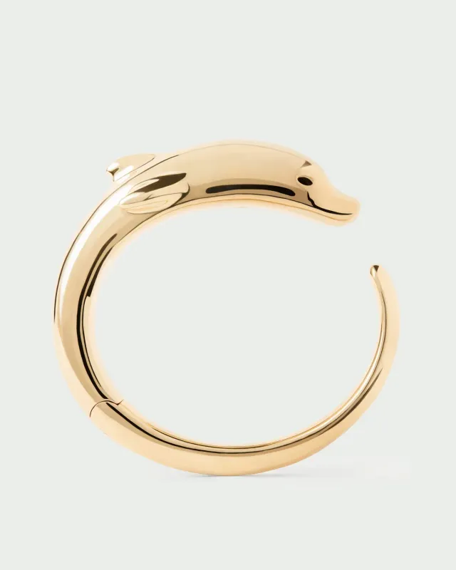 PDPAOLA Dolphin bracelet jonc doré 16 mm
