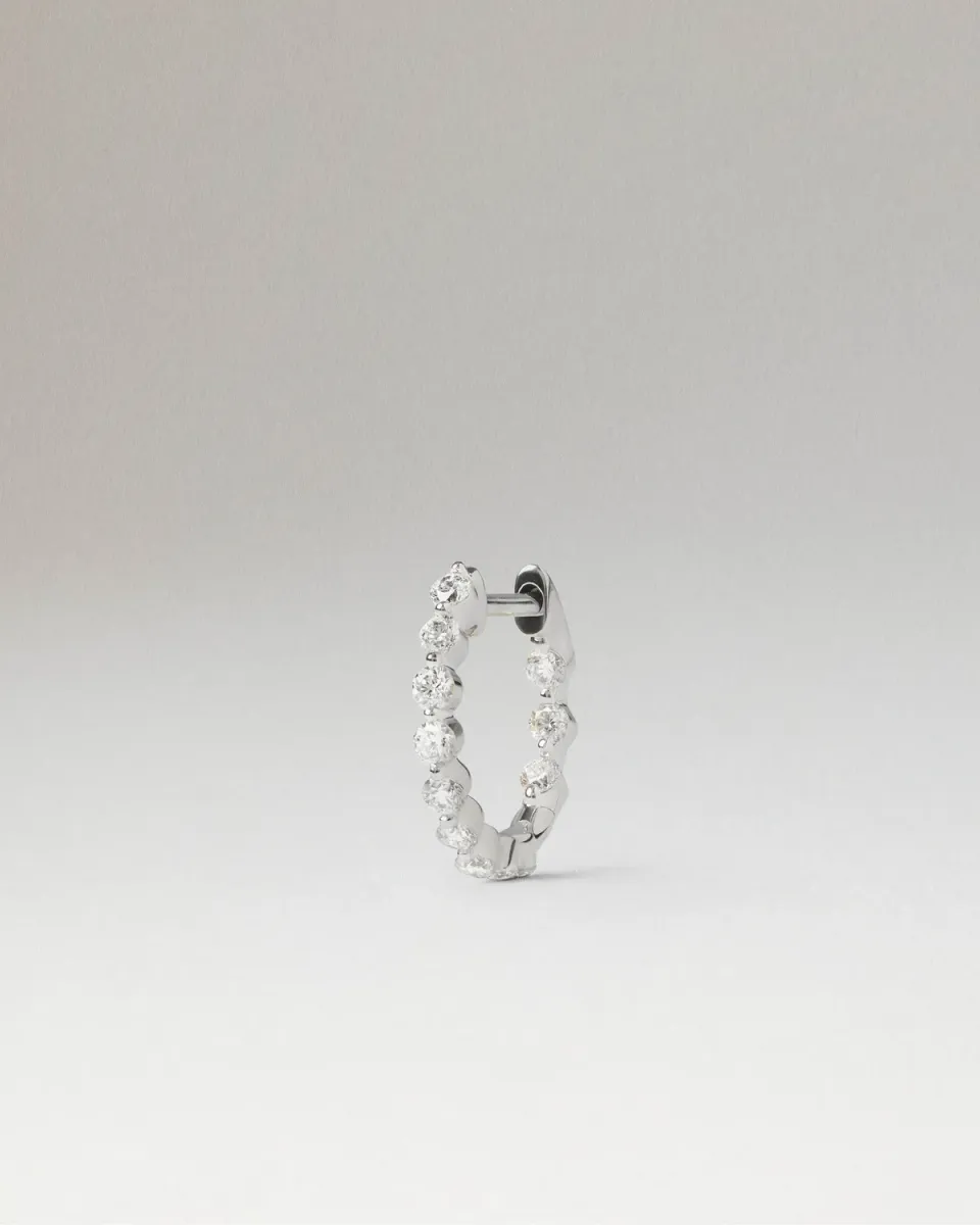 PDPAOLA Celine mono-boucle or blanc diamants