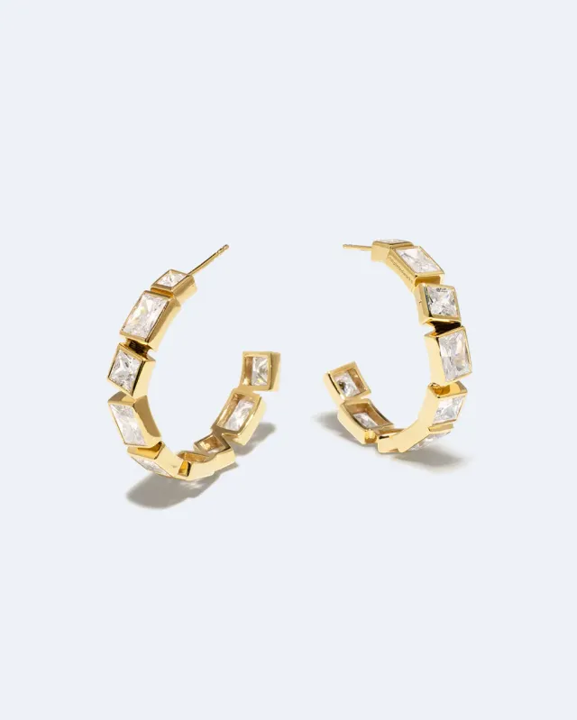 Completedworks Spiky Personality créoles zirconia plaqué or