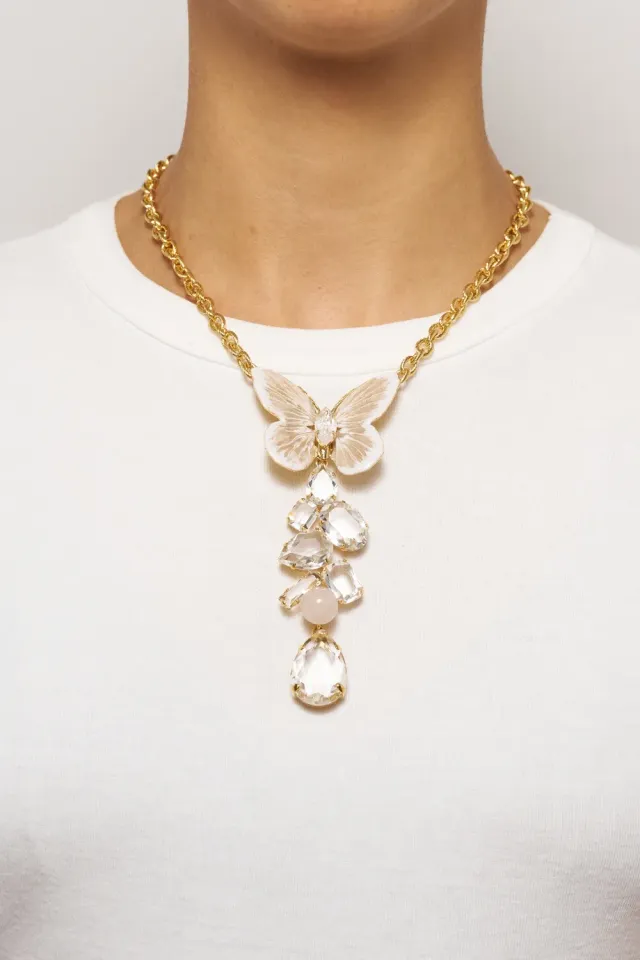 Philippe Ferrandis Fenice collier cravate quartz rose