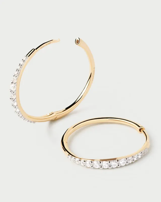 PDPAOLA Estella Diamonds And Gold créoles or 18 carats diamants