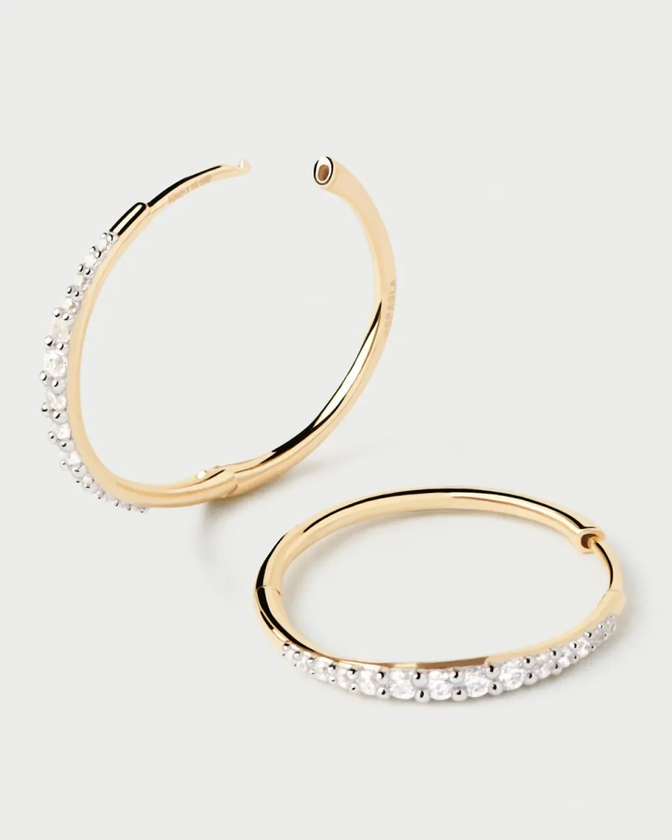 PDPAOLA Estella Diamonds And Gold créoles or 18 carats diamants
