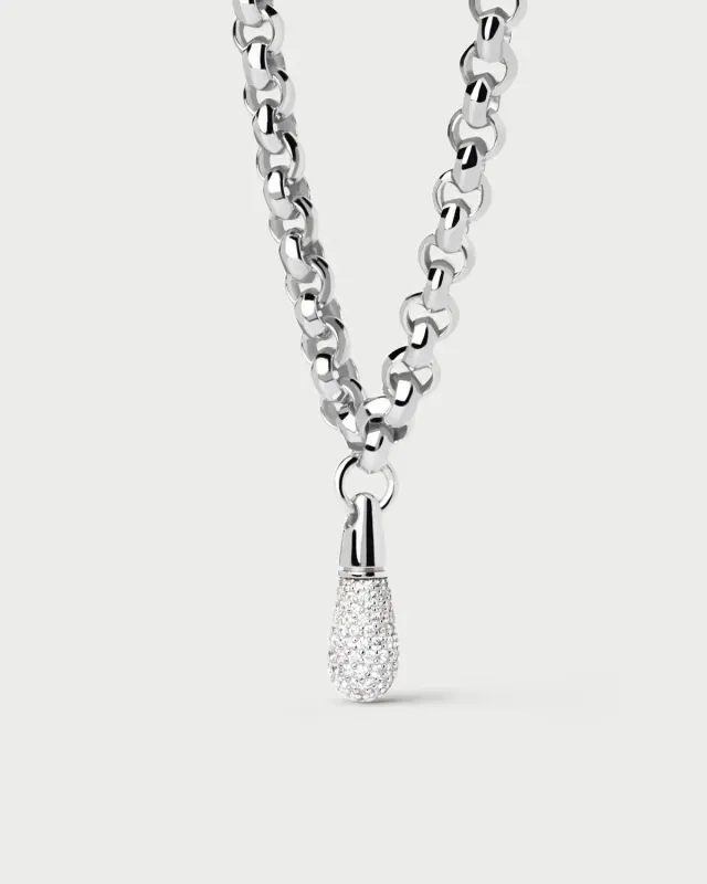 PDPAOLA Jazz collier chaîne argent zirconia 50 cm