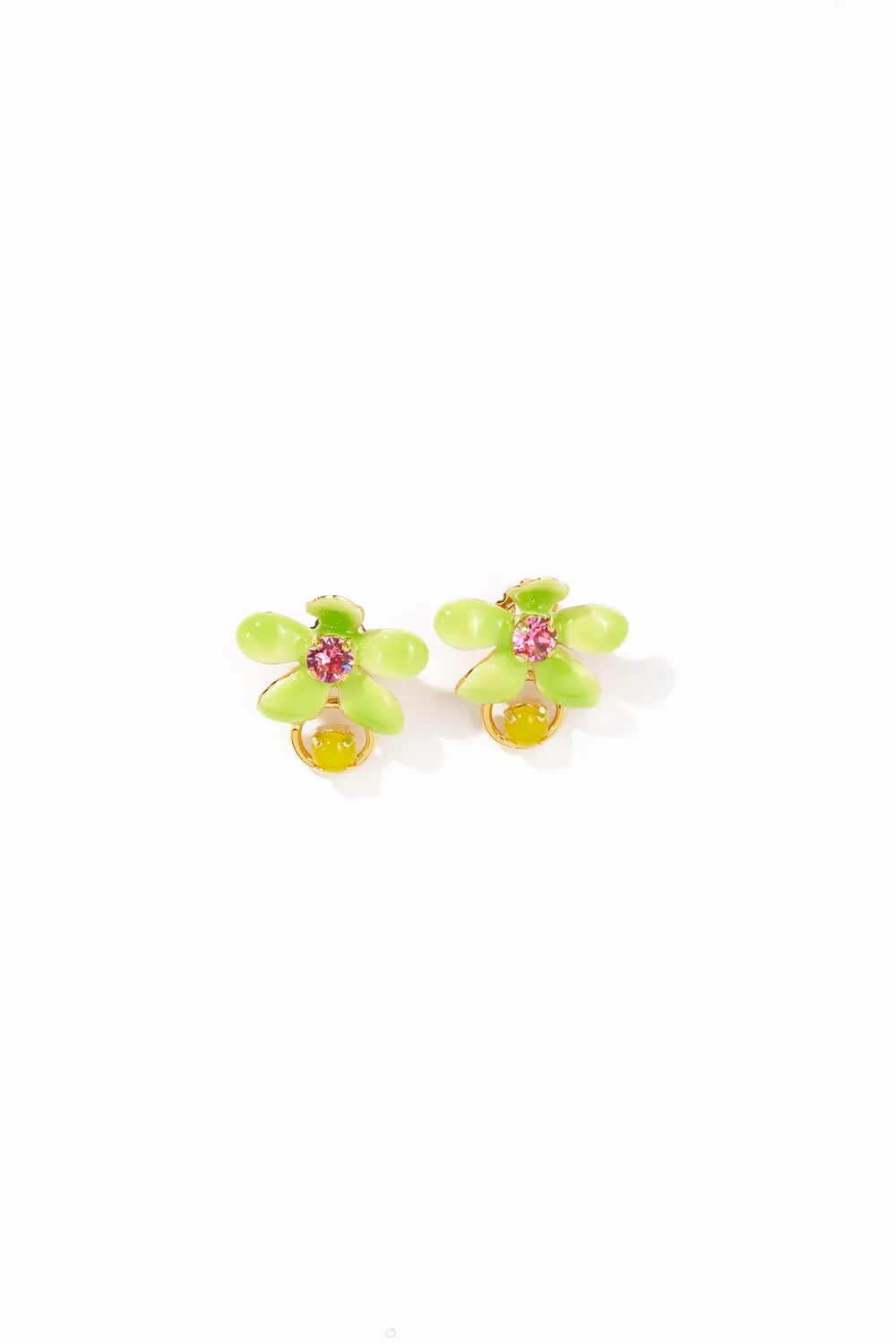 Philippe Ferrandis Ischia boucles fleurs perles émail blanc