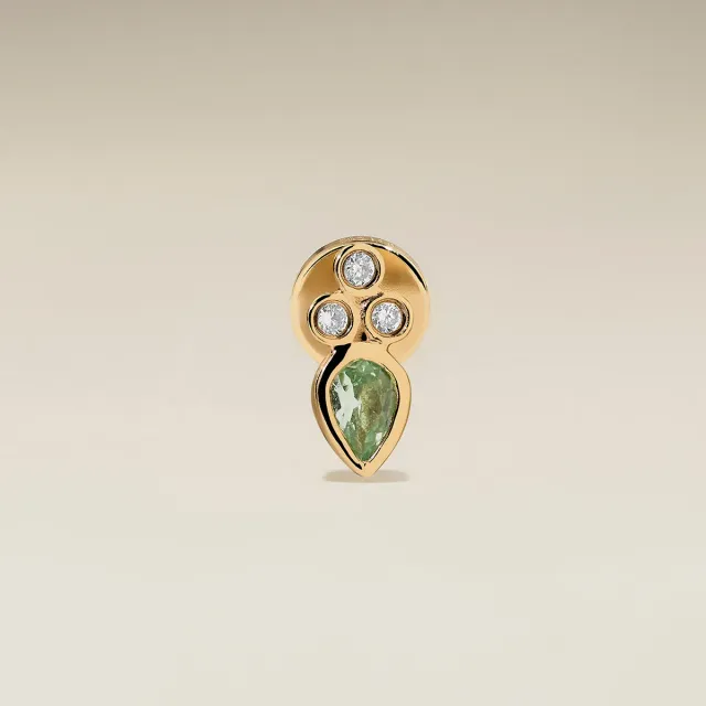 Astrid & Miyu Diamond & Green Sapphire Cluster piercing or
