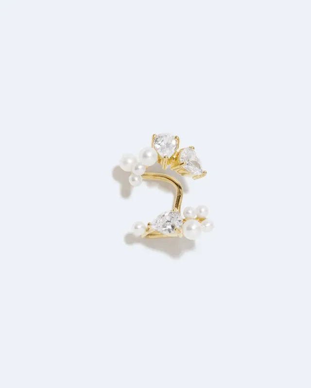 Completedworks Chasing Shadows III manchette perle zirconia dorée