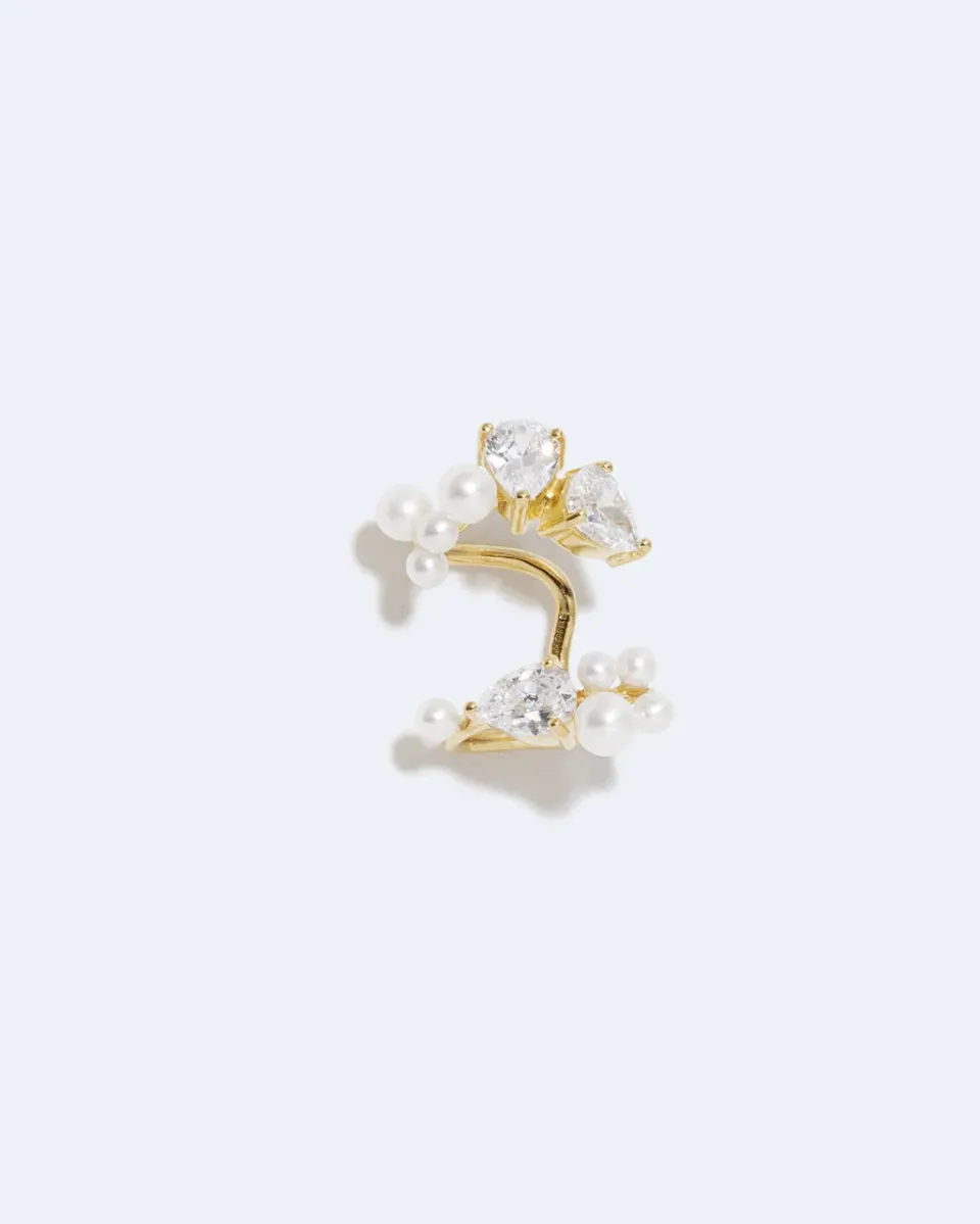 Completedworks Chasing Shadows III manchette perle zirconia dorée