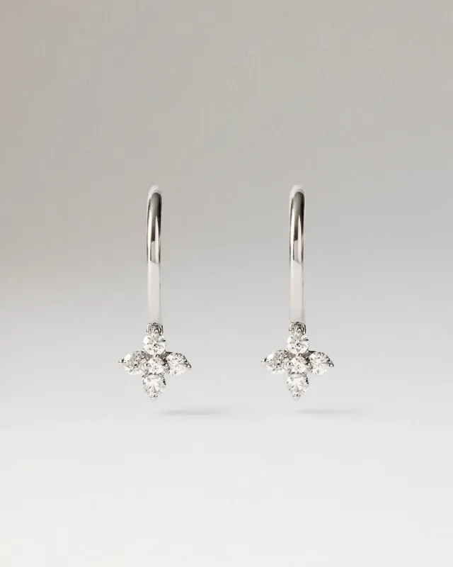 PDPAOLA Maggie créoles or blanc diamants 0,22 ct