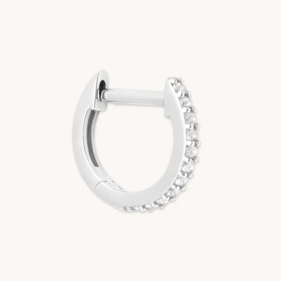 Astrid & Miyu Gem piercing anneau or blanc massif
