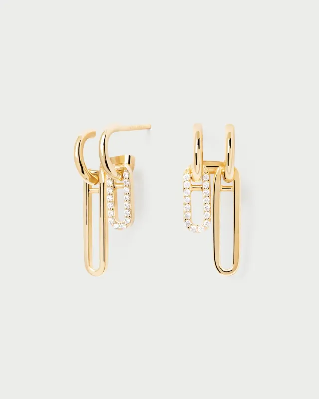 PDPAOLA Essentials Nexa créoles argent zircon blanc
