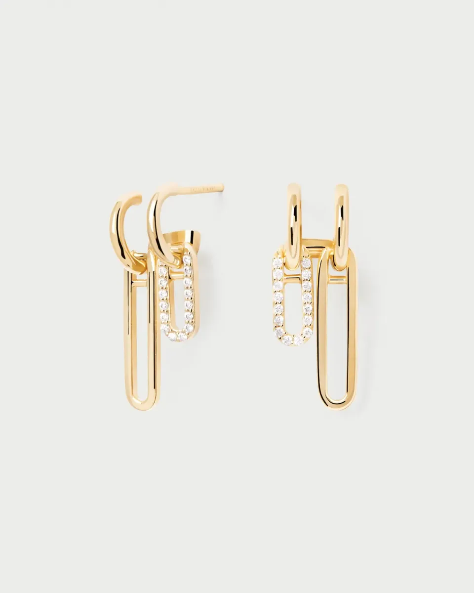 PDPAOLA Essentials Nexa créoles argent zircon blanc