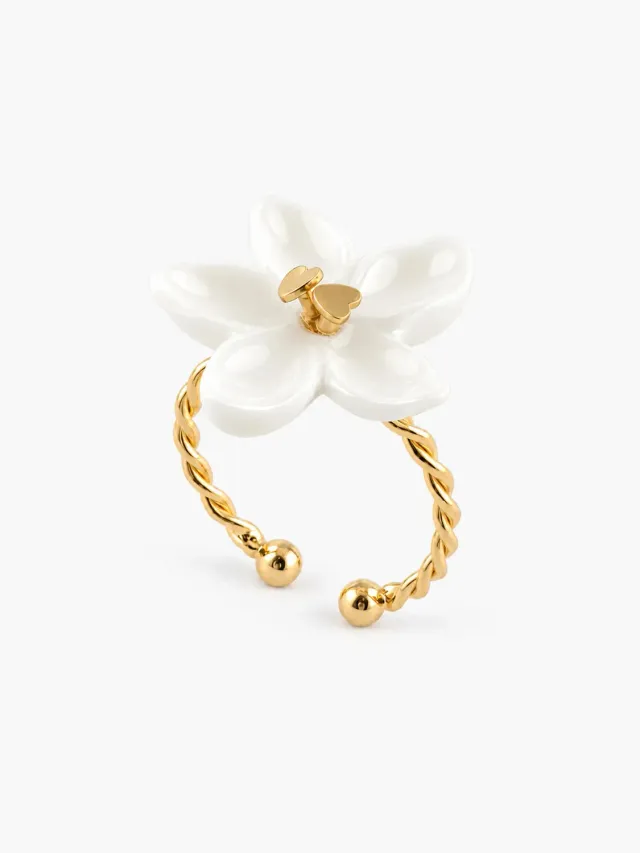 Nach Bijoux Jasmin et moi bague porcelaine ajustable