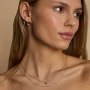 Astrid & Miyu Molten Hoops créoles or blanc massif