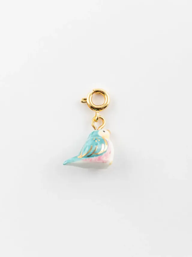 Nach Bijoux oiseau bleu charm's porcelaine 1 cm