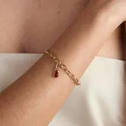 Astrid & Miyu July breloque clip cornaline rouge doré