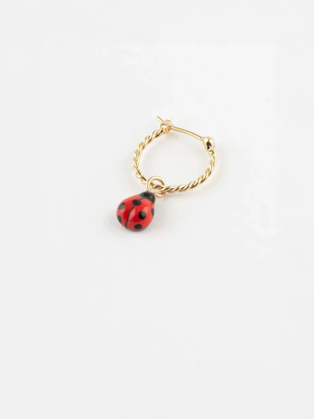 Nach Bijoux mini créole coccinelle boucle unité rouge