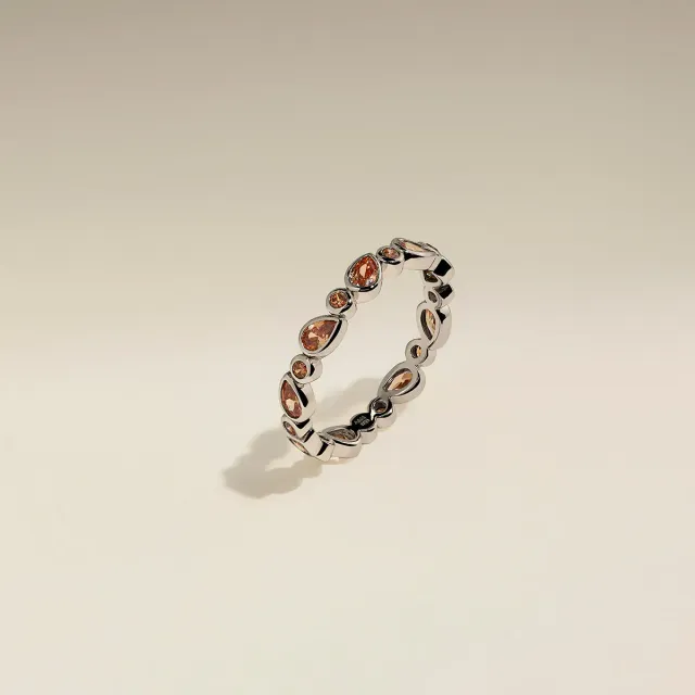 Astrid & Miyu Sunset Pear Band bague argent pierre poire