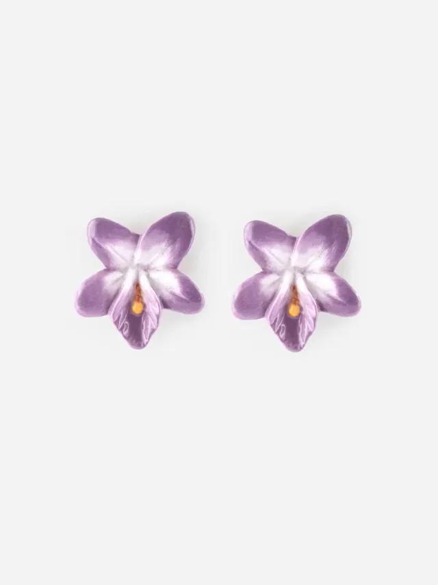 Nach Bijoux Violette puces boucles d’oreilles porcelaine 2,5 cm