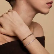Astrid & Miyu Pavé Chain Link bracelet doré maillons