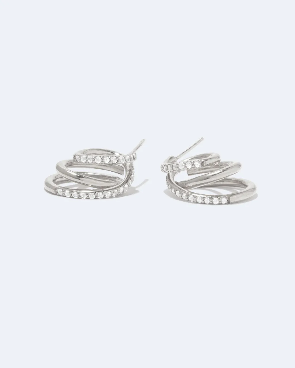 Completedworks Flow White Topaz boucles d’oreilles platine