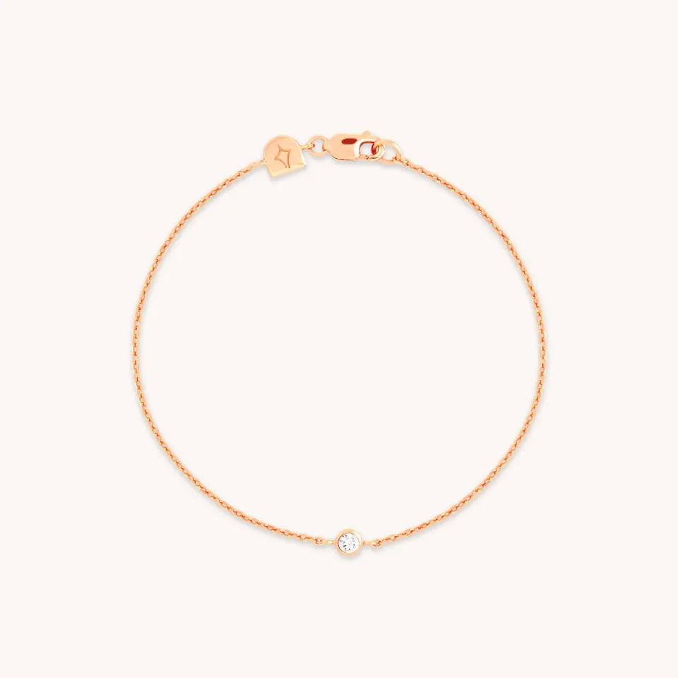 Astrid & Miyu Essential Crystal Charm bracelet or rose breloque