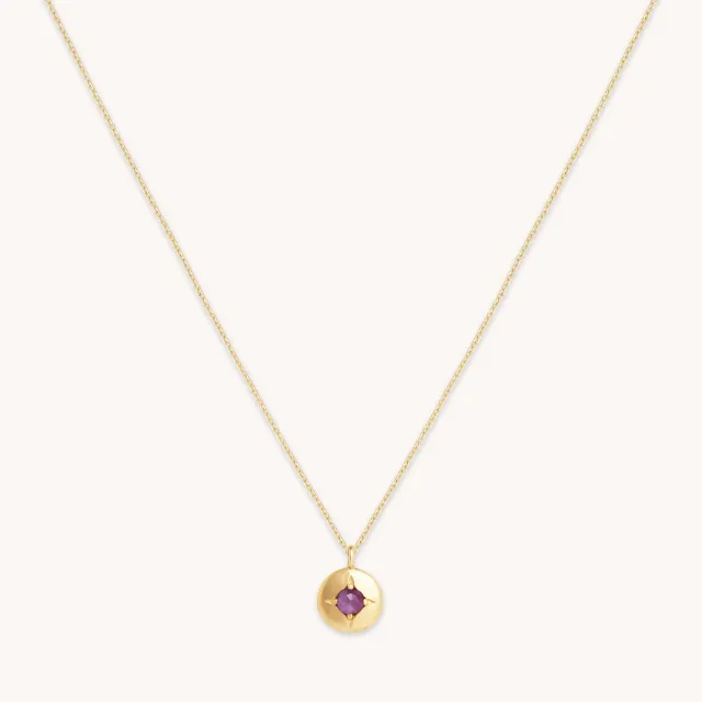 Astrid & Miyu February Amethyst Birthstone collier or massif