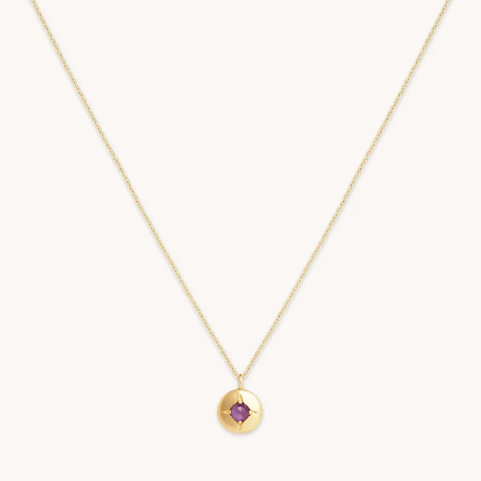 Astrid & Miyu February Amethyst Birthstone collier or massif