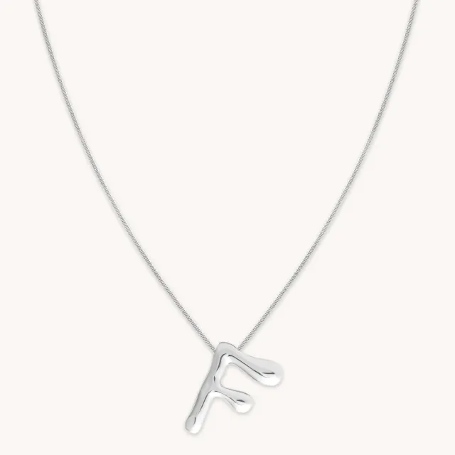 Astrid & Miyu F Initial Bold collier argent lettre F