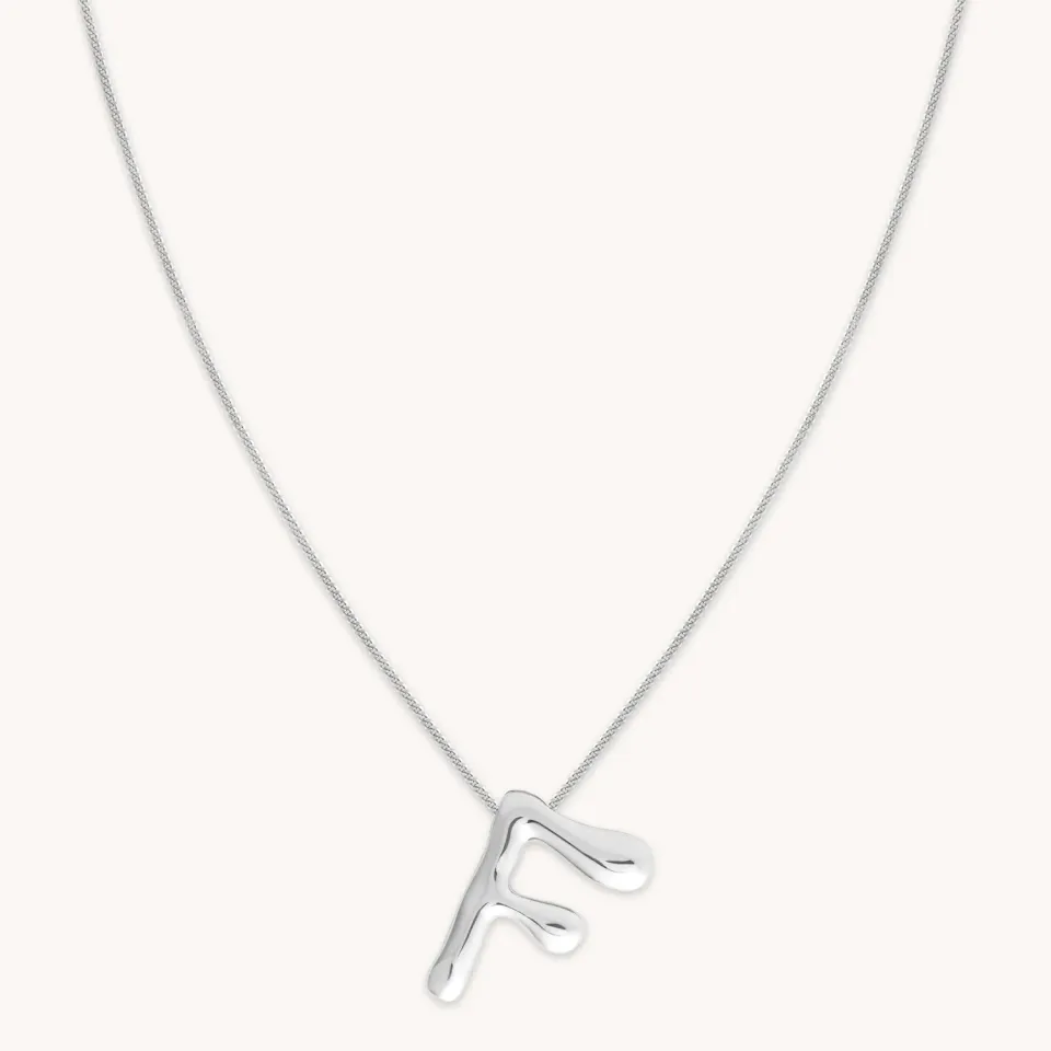 Astrid & Miyu F Initial Bold collier argent lettre F