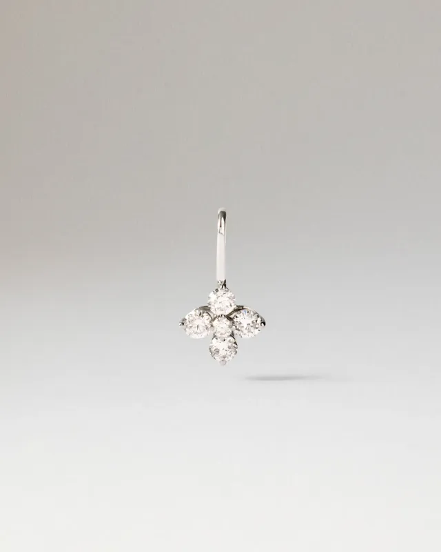 PDPAOLA Maggie Solitary pendentif or blanc diamants 0,11 ct