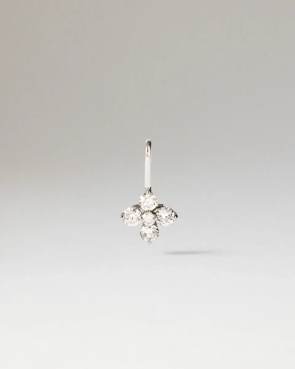 PDPAOLA Maggie Solitary pendentif or blanc diamants 0,11 ct