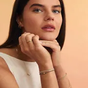 Astrid & Miyu Ironstone bracelet perles or 9 carats