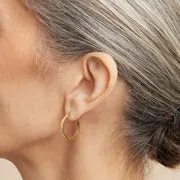 Astrid & Miyu Essential Crystal Medium Hoops créoles or