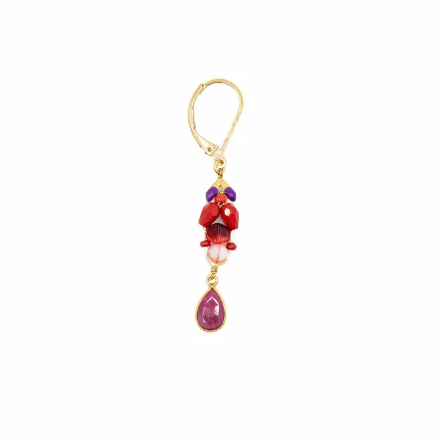 Le Fourbi de Capucine GOU36R boucles d’oreilles rubis