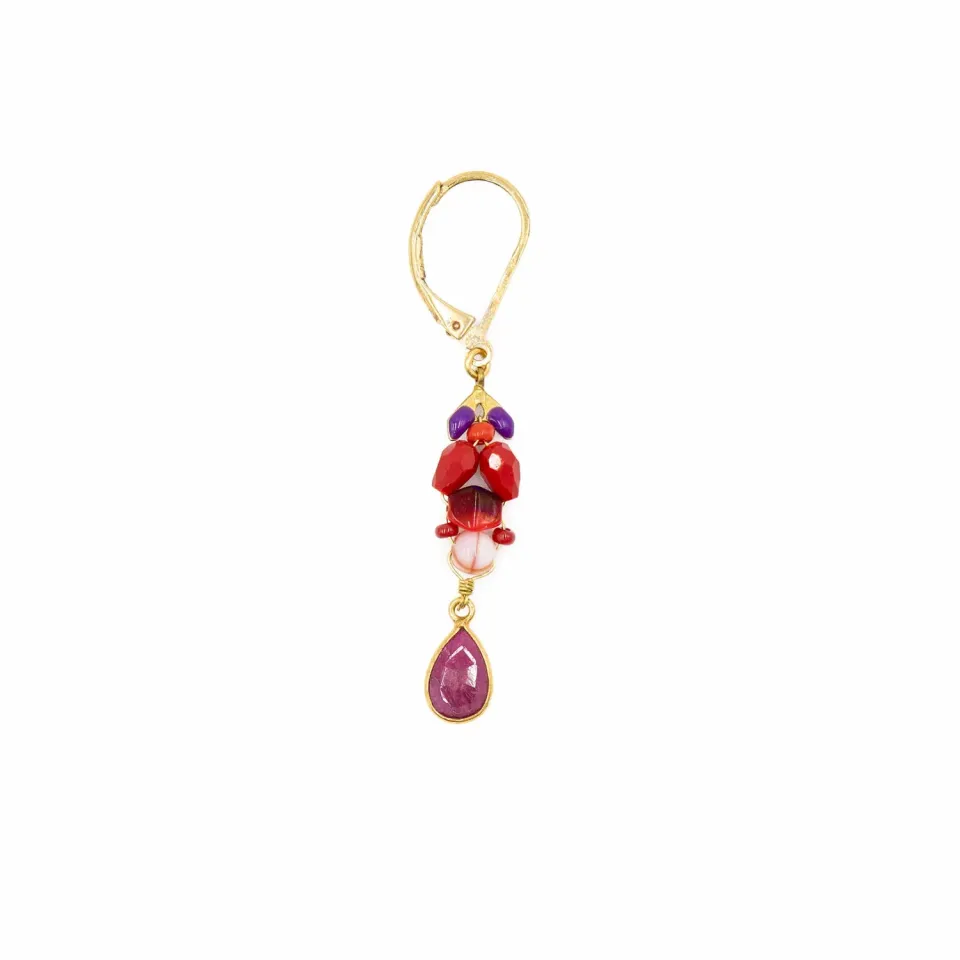 Le Fourbi de Capucine GOU36R boucles d’oreilles rubis