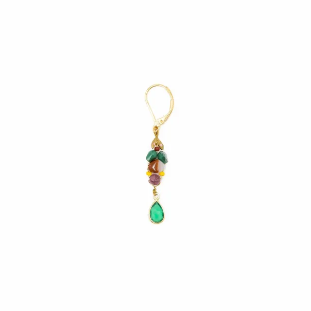 Le Fourbi de Capucine GOU36V boucles d’oreilles onyx vert