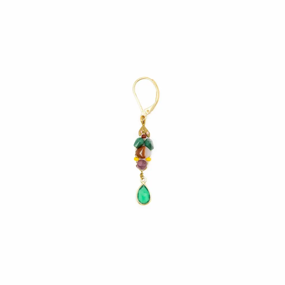 Le Fourbi de Capucine GOU36V boucles d’oreilles onyx vert